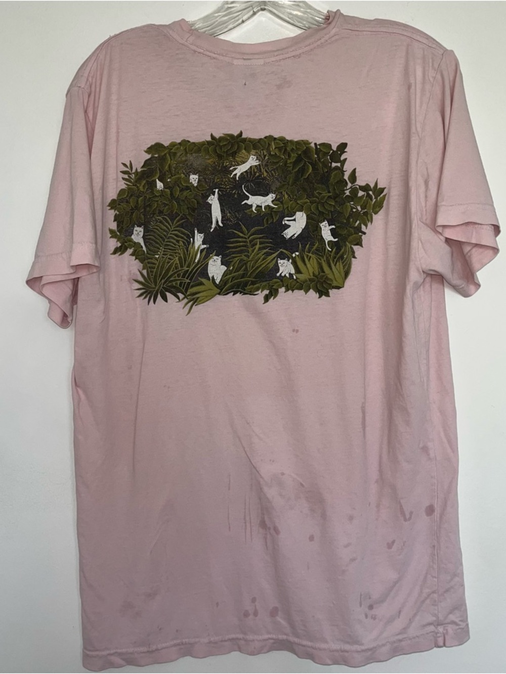 Ripndip Light Pink Short Sleeve Pocket Tee with Hidden Cat Graphic - Picture 3 of 3